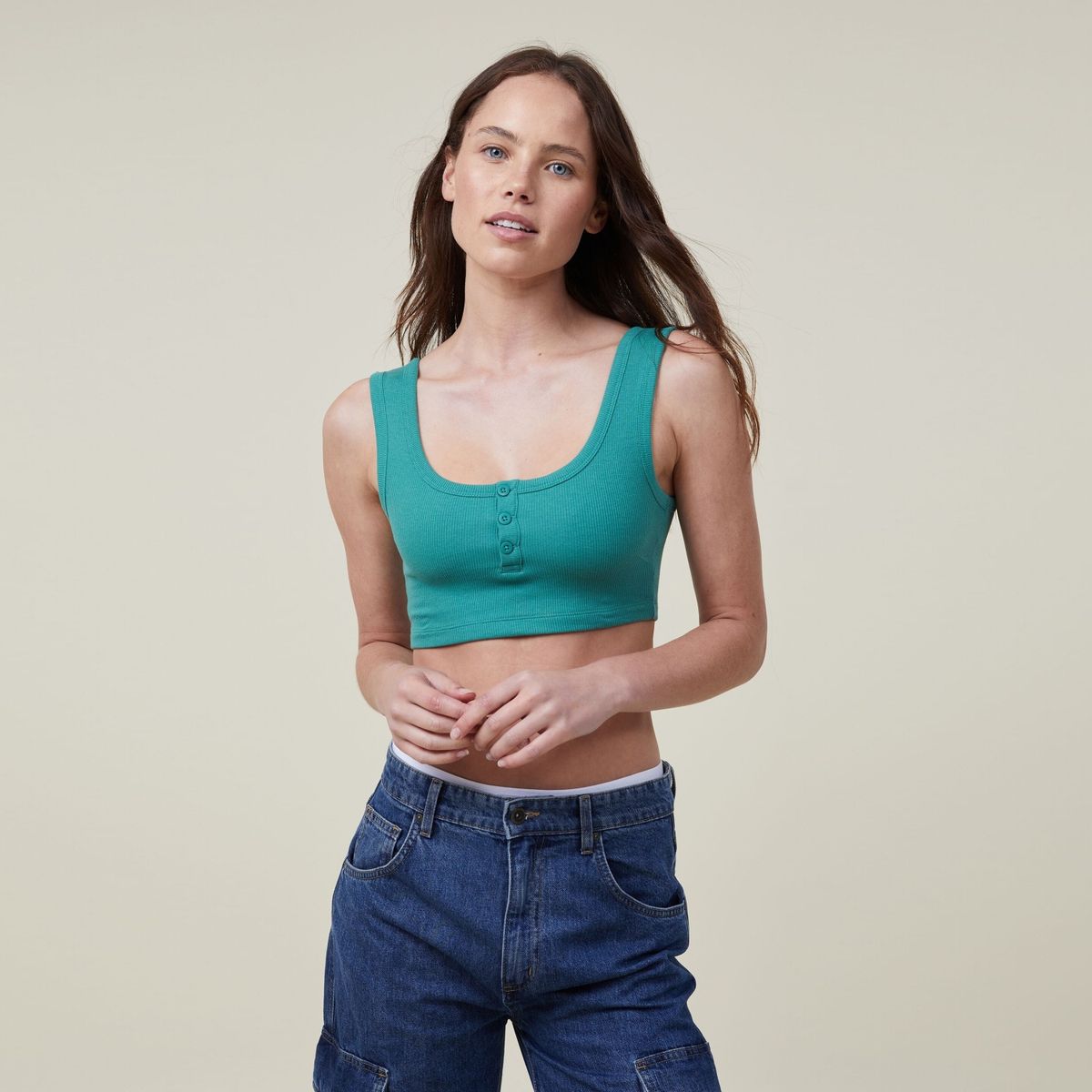 COTTON ON - Polera Lisa Algodón Mujer Cotton On