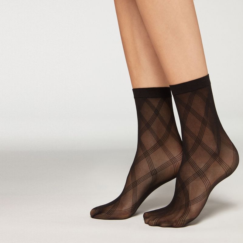 CALZEDONIA - Calcetín Cortos de Red Rombos Eco Mujer Calzedonia