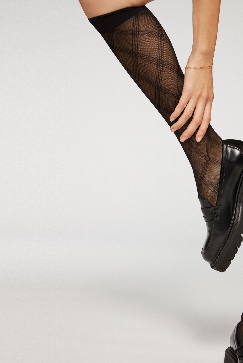 CALZEDONIA - Calcetín Largos de Red con Motivo de Rombos Eco Mujer Calzedonia
