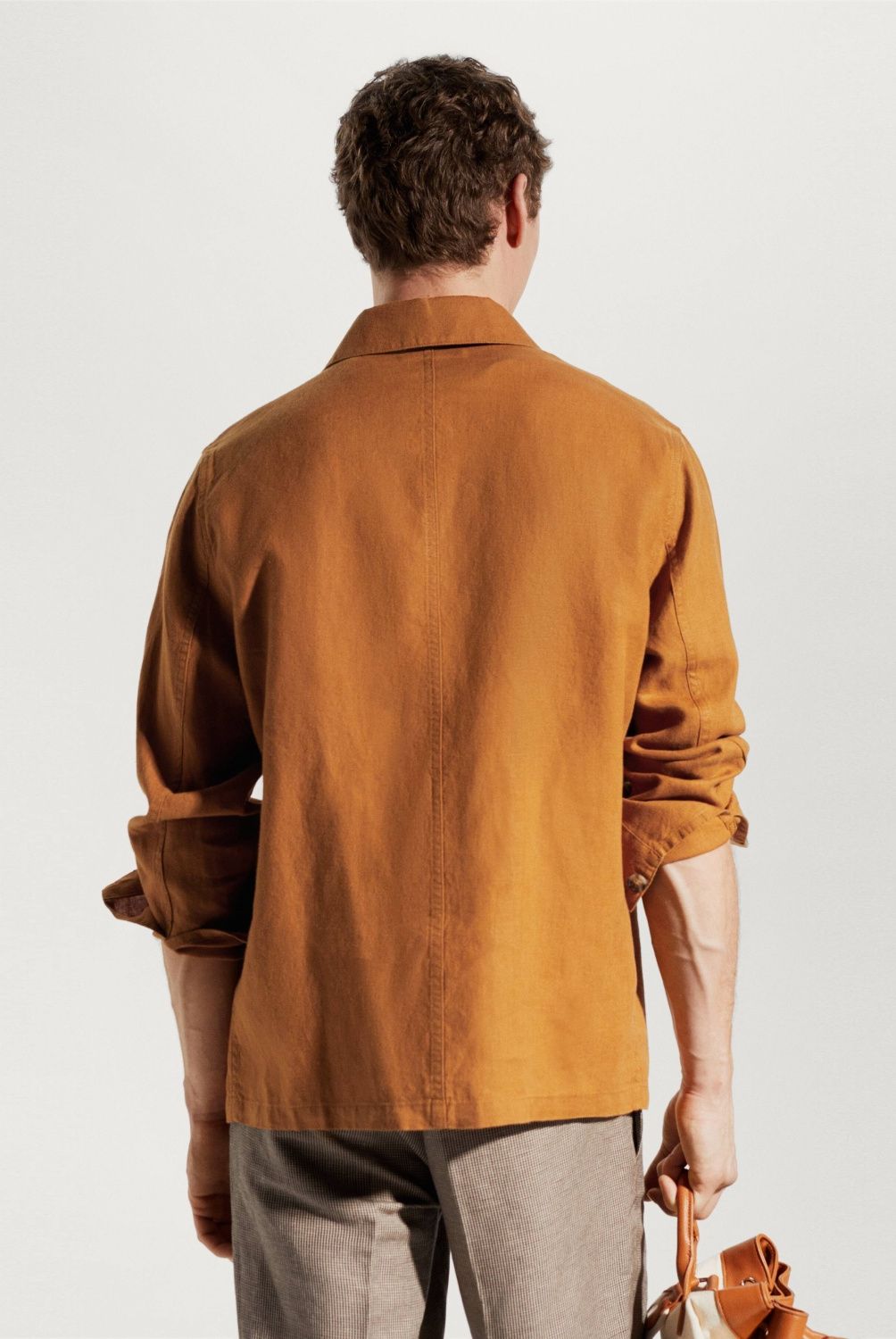 MANGO MAN - Sobrecamisa 100% Lino Bolsillos Hombre Mango Man