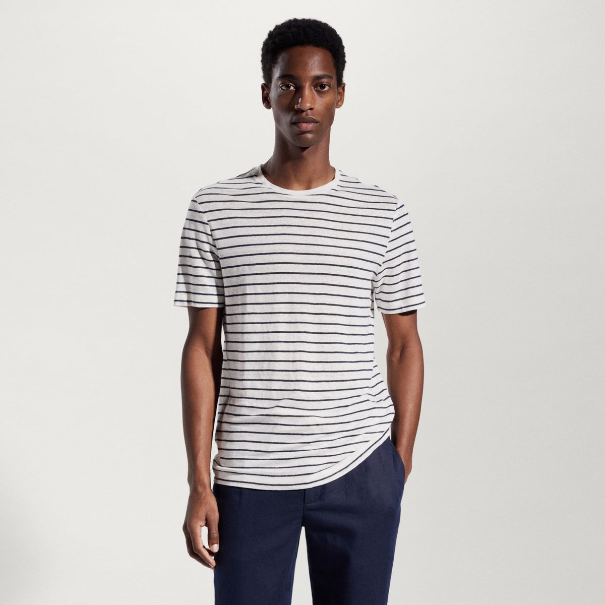 MANGO MAN - Polera Lino Hombre Mango Man