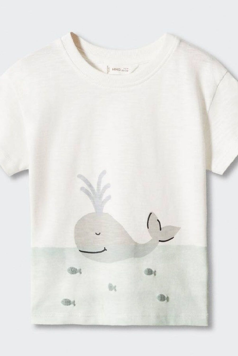 MANGO KIDS - Polera Algodón Estampado Ballena Bebé Niño Mango Kids