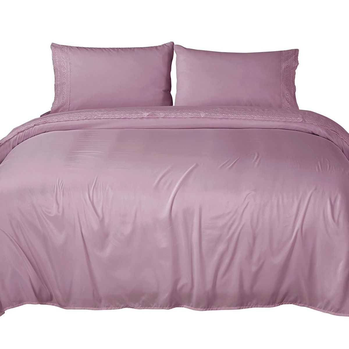 NOVAHUS - Sábana Broderie 2 Plazas Lila