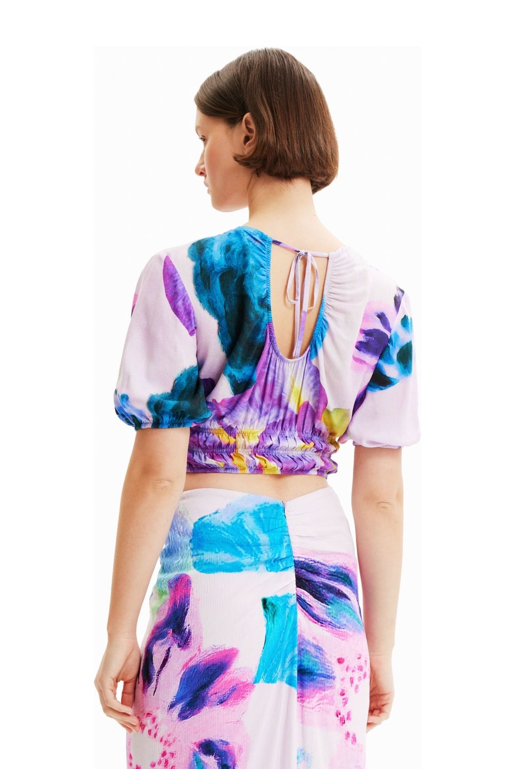 DESIGUAL - Blusa Manga Corta Estampada Mujer Desigual