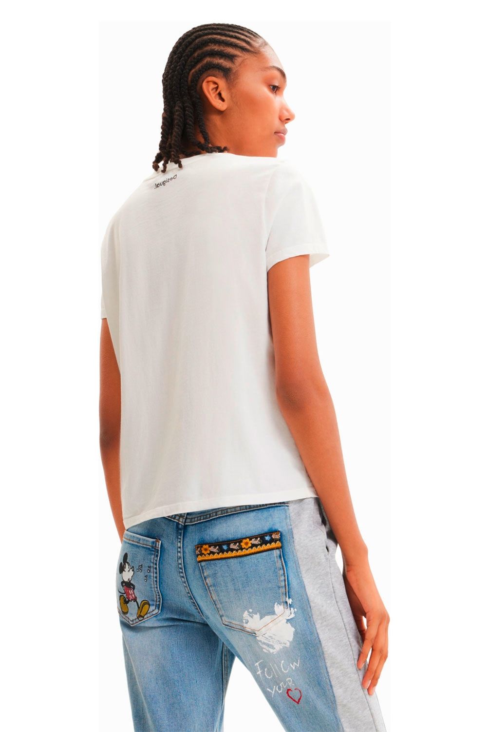 DESIGUAL - Polera Manga Corta Estampado Mickey Mouse Mujer Desigual