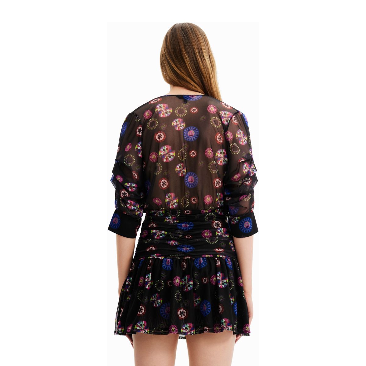 DESIGUAL - Vestido Mini Manga Larga Mujer Desigual