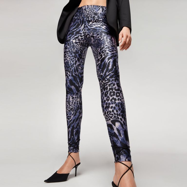 CALZEDONIA Leggings Brillantes Deportivos Con Estampado Animal