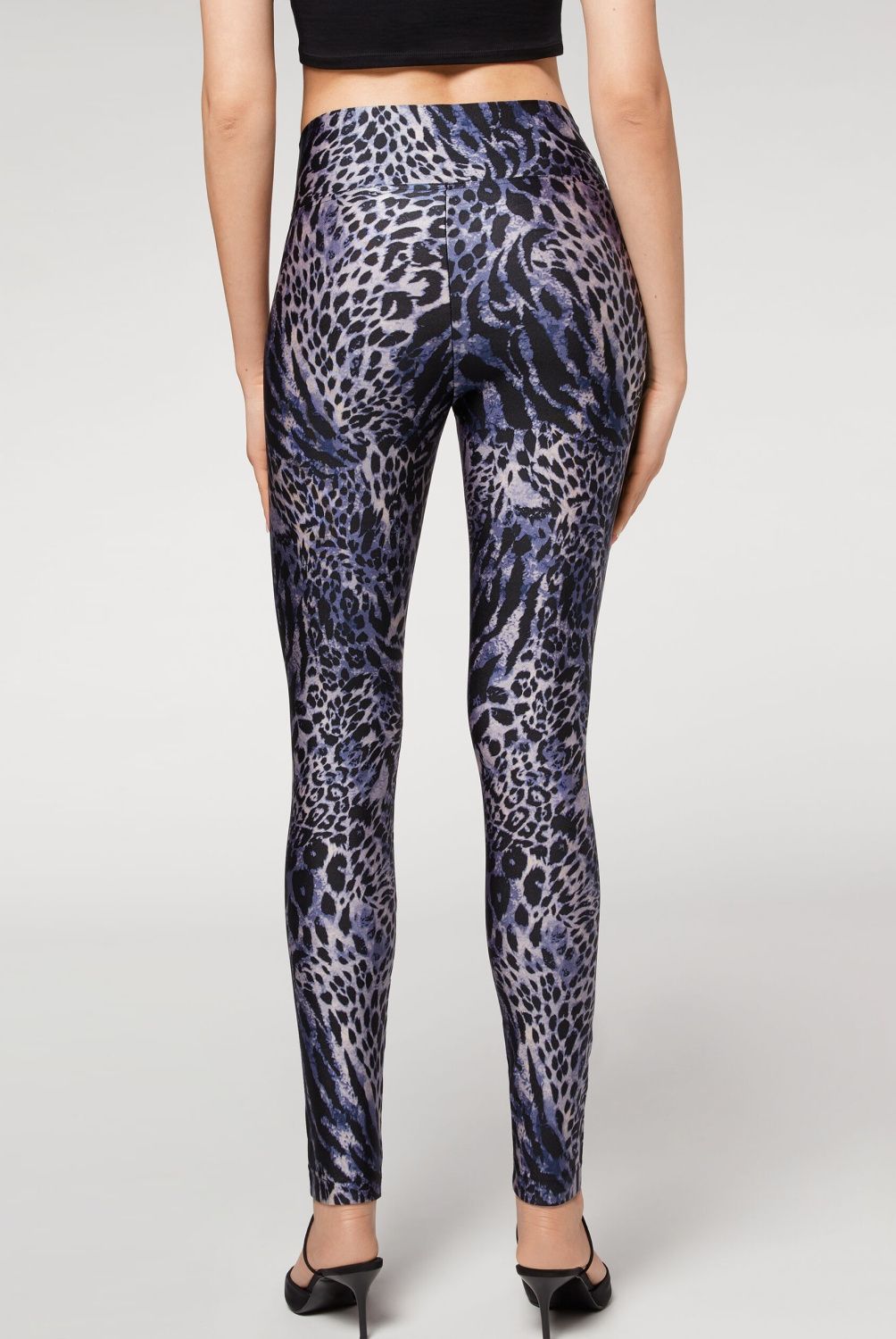 CALZEDONIA - Leggings Brillantes Deportivos Con Estampado Animal Mujer Calzedonia