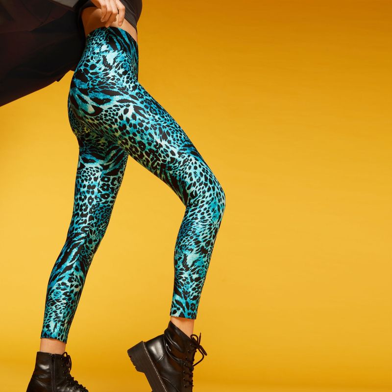 CALZEDONIA - Leggings Brillantes Deportivos Con Estampado Animal Mujer Calzedonia