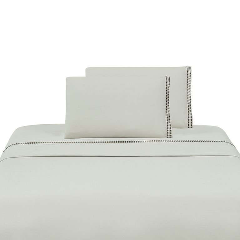 Juego de Sábanas Bordada Beige 2 Plazas