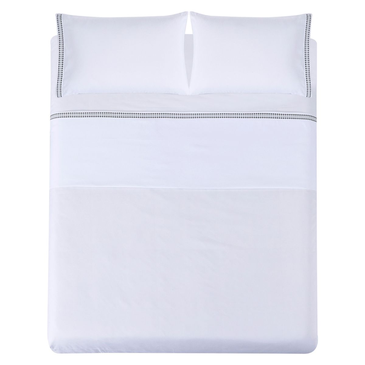 ILLUSIONS - Juego de Sábanas Bordada Blanca King Illusions