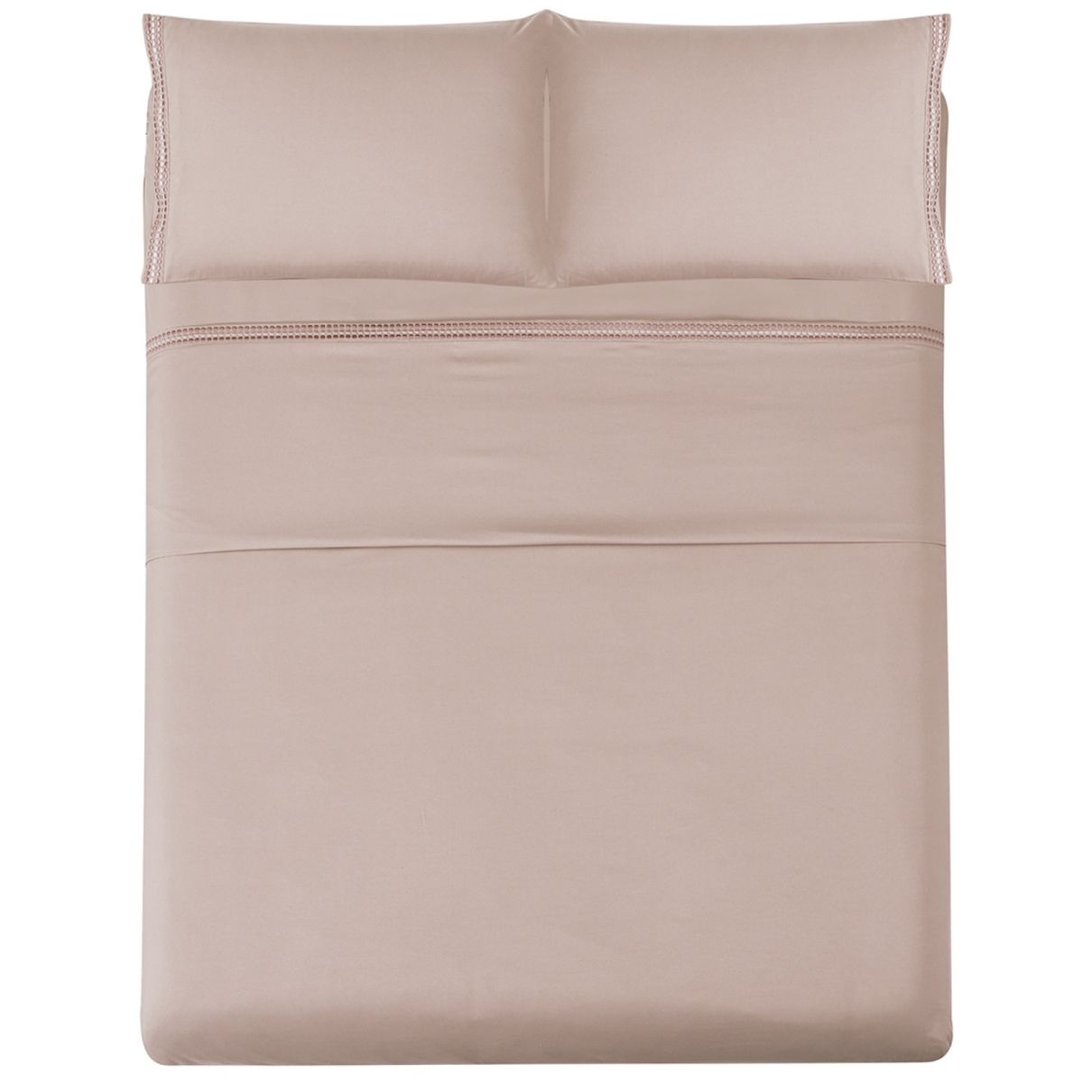 ILLUSIONS - Juego de Sábanas Bordada Rosa King Illusions