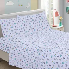 ILLUSIONS - Juego de Sábanas 144 Hilos Infantil Starry 1.5 Plazas