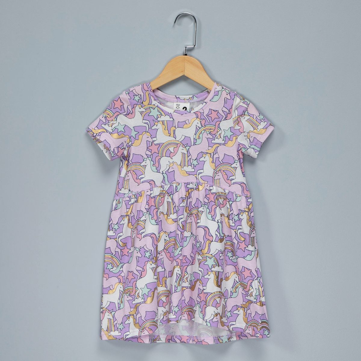 COTTON ON - Vestido Manga Corta Estampado Algodón Niña Cotton On