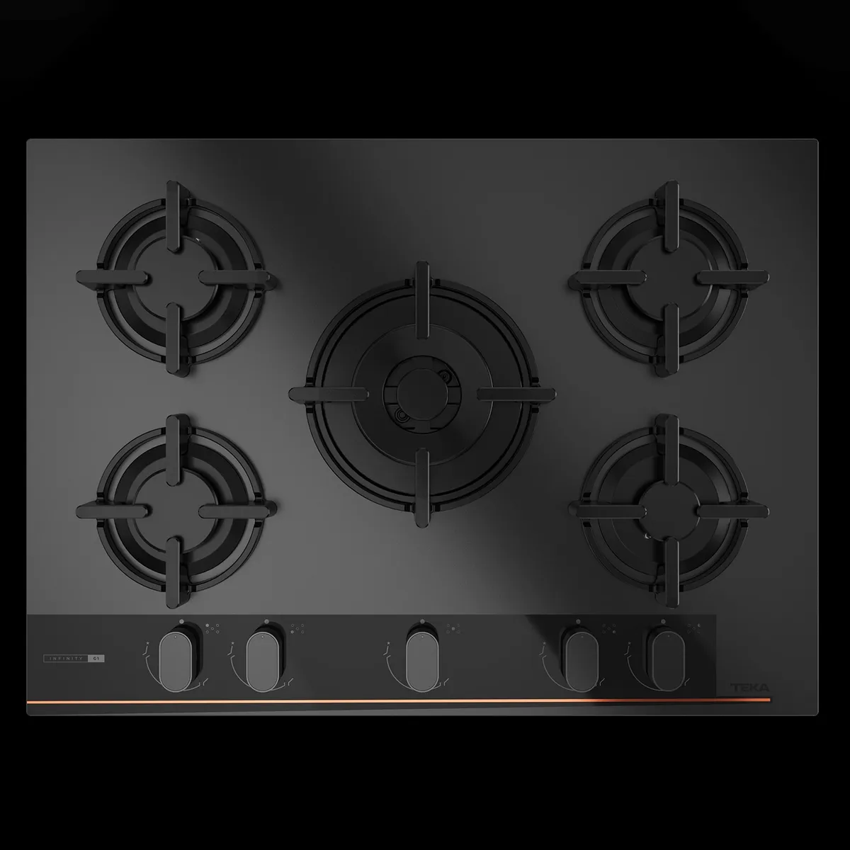 TEKA - Encimera Teka Gas Licuado 5Q Cristgas Gbc-75G1