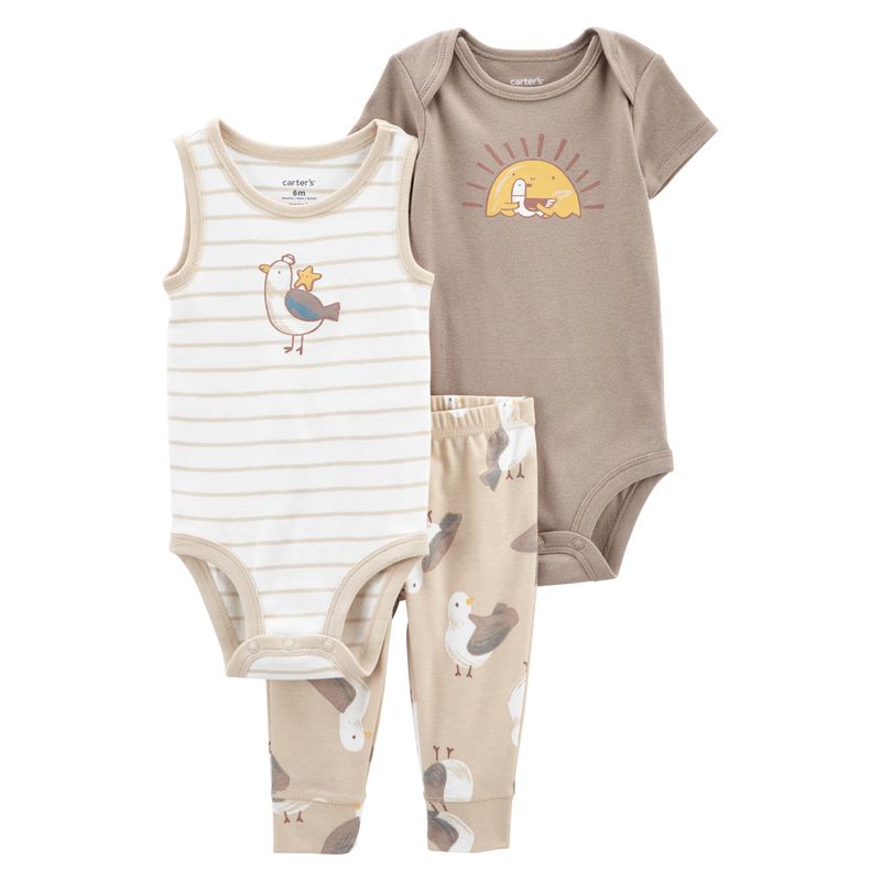 CARTER'S - Conjunto 3 Piezas  Pantalón  Y 2 Bodies Bebé Niño Carter's