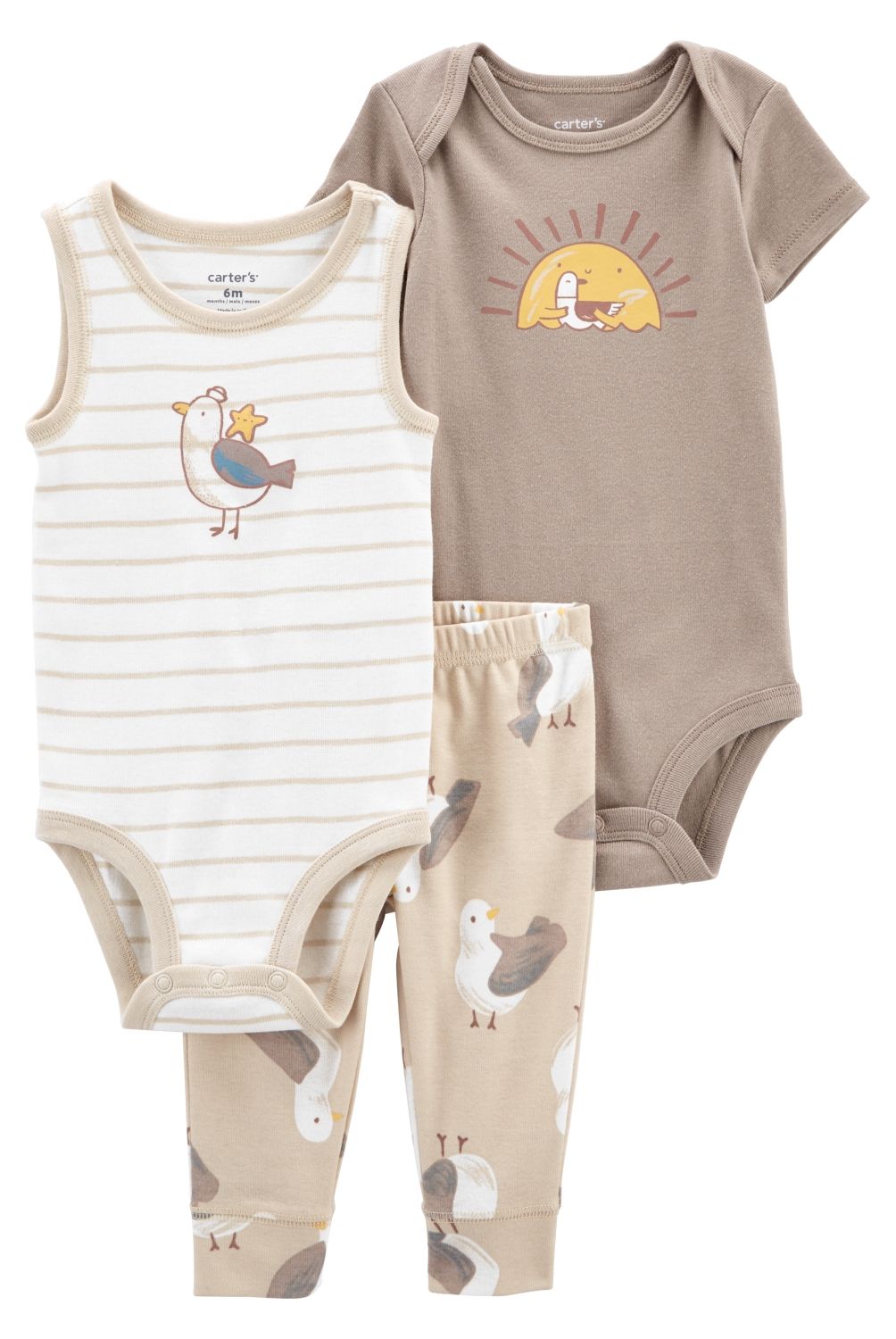 CARTER'S - Conjunto 3 Piezas  Pantalón  Y 2 Bodies Bebé Niño Carter's