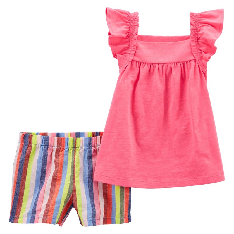 CARTER'S - Conjunto 2 Piezas Polera Y Short Bebé Niña Carter's