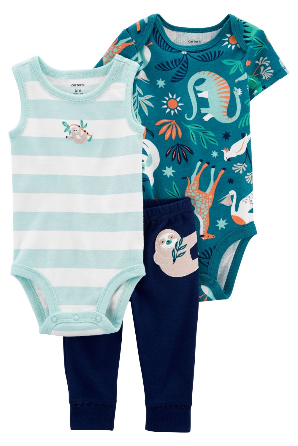CARTER'S - Conjunto 3 Piezas  Pantalón  Y 2 Bodies Bebé Niño Carter's