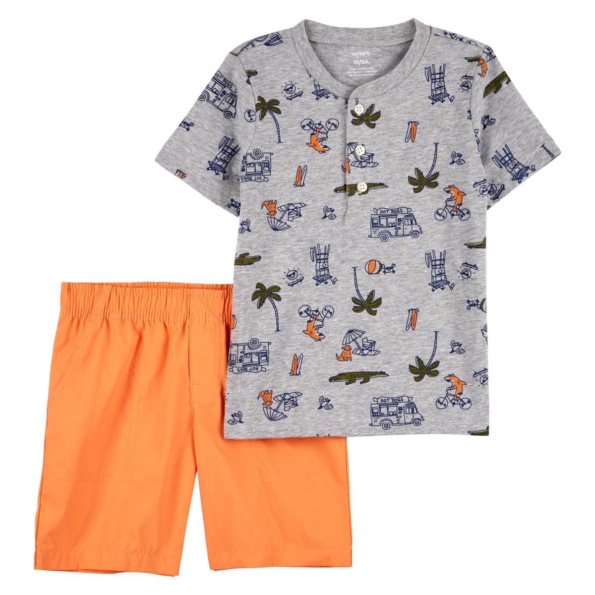 CARTER'S - Conjunto 2 Piezas Polera y Short Bebé Niño Carter's