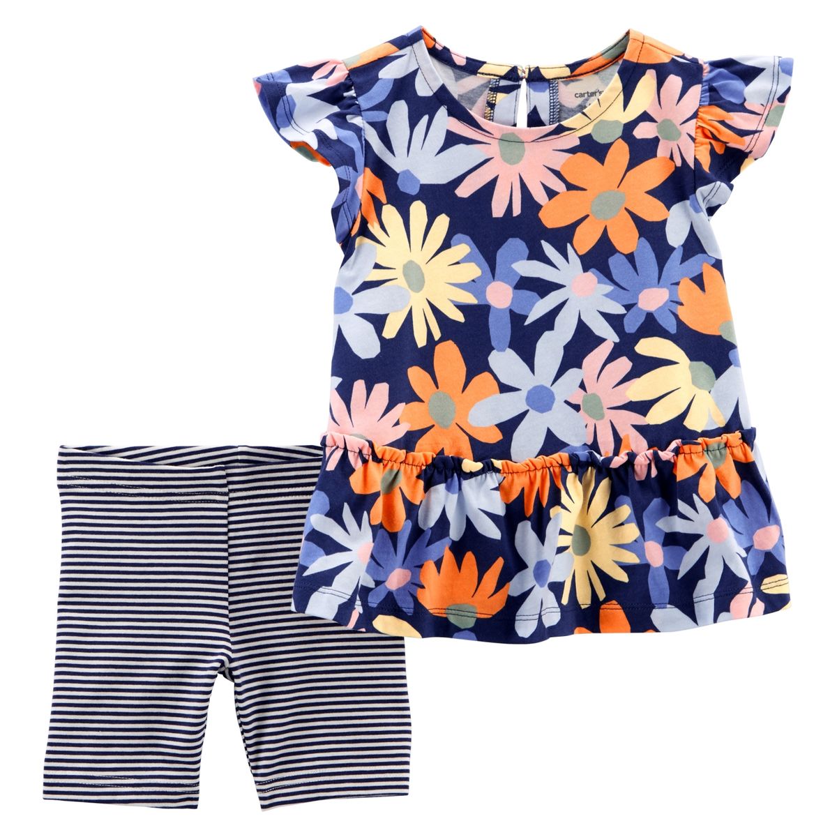 CARTER'S - Conjunto 2 Piezas Polera y Short tipo Calza Bebé Niña Carter's