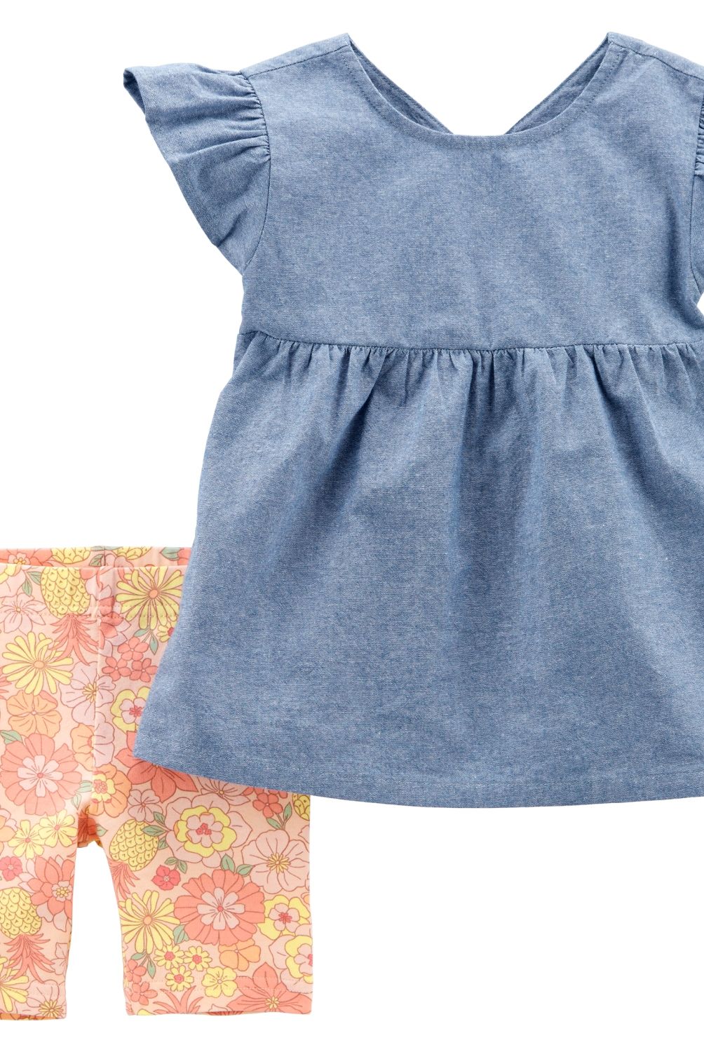 CARTER'S - Conjunto 2 Piezas Blusa Y Short Tipo Calza Bebé Niña Carter's