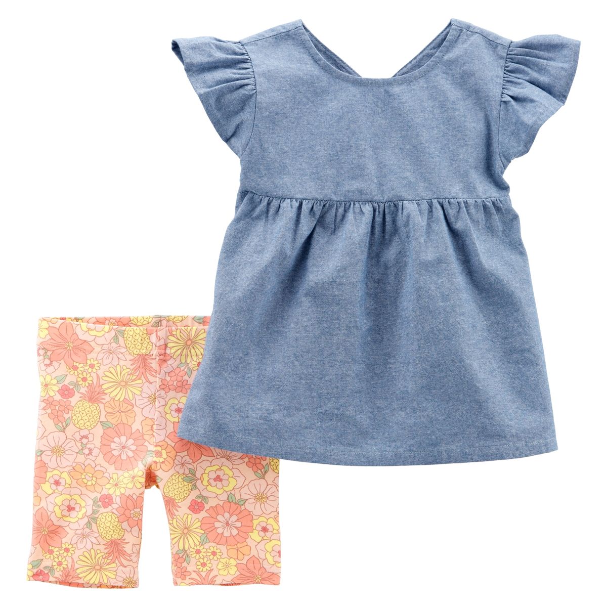 CARTER'S - Conjunto 2 Piezas Blusa Y Short Tipo Calza Bebé Niña Carter's