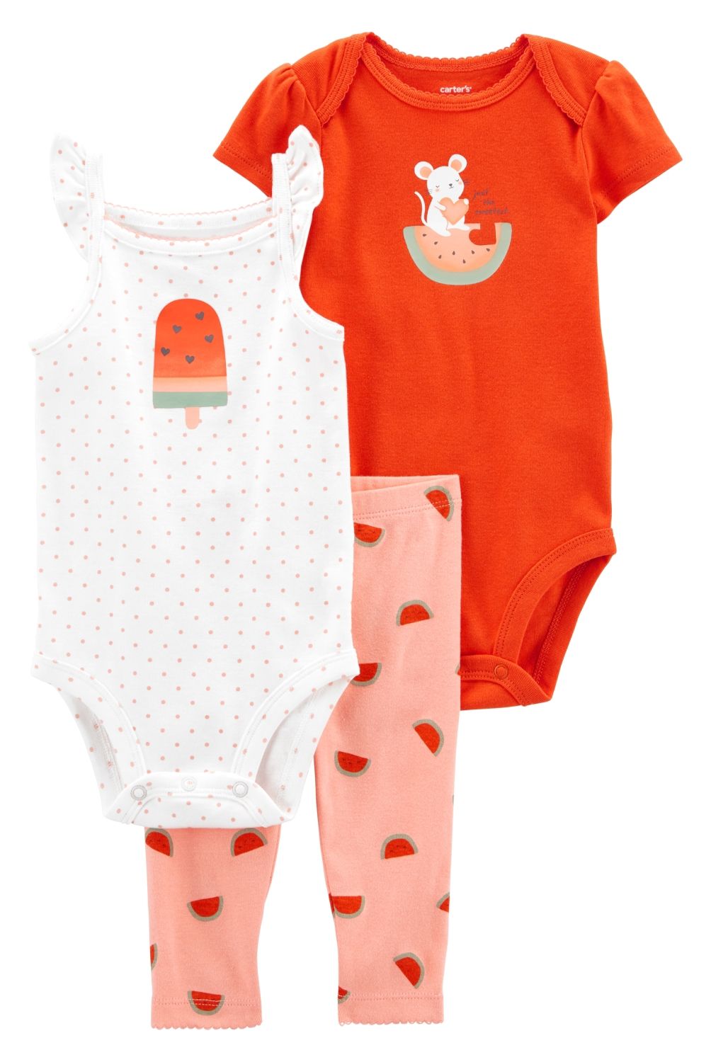 CARTER'S - Conjunto 3 Piezas Calza Y 2 Bodies Bebé Niña Carter's