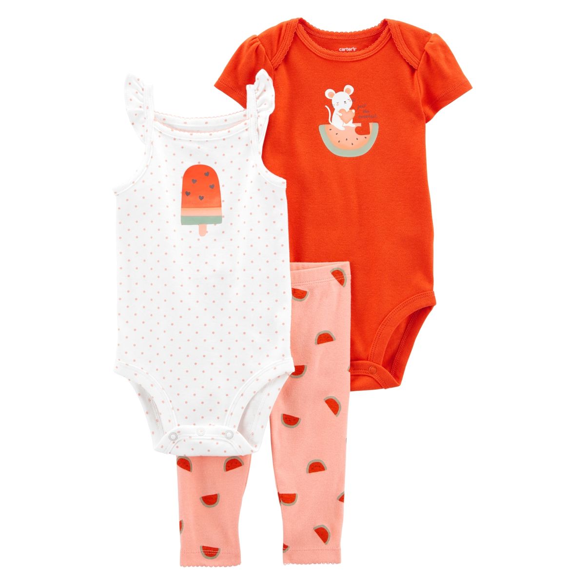 CARTER'S - Conjunto 3 Piezas Calza Y 2 Bodies Bebé Niña Carter's