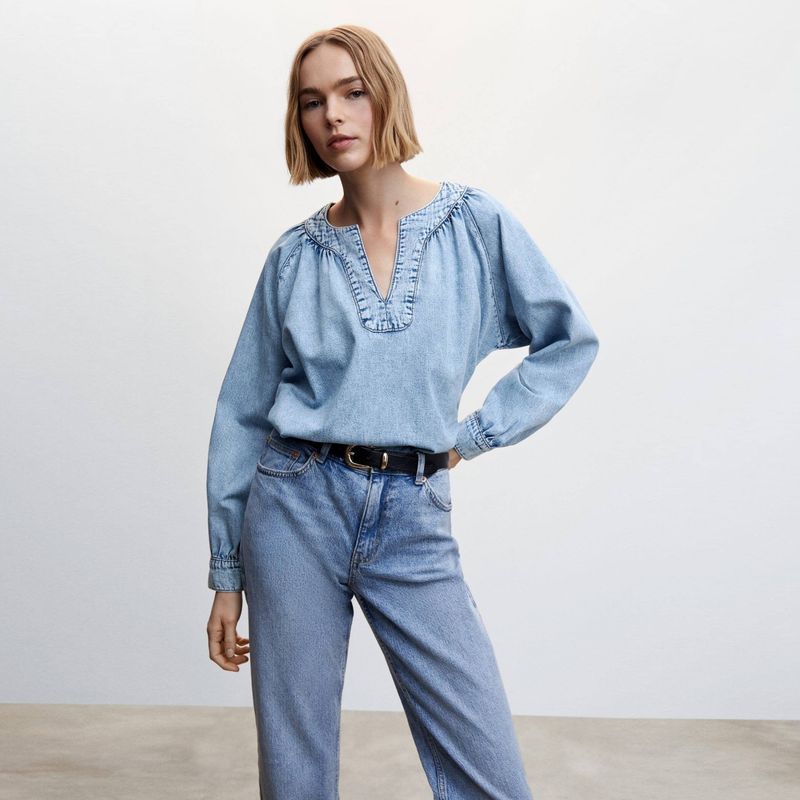 MANGO Camisa Vaquera Oversize Mujer Mango