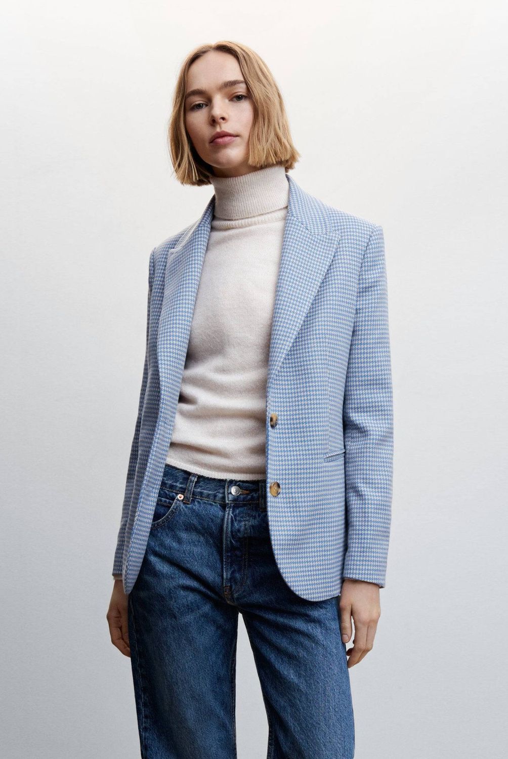 MANGO - Mango Blazer Traje Pata De Gallo Mujer