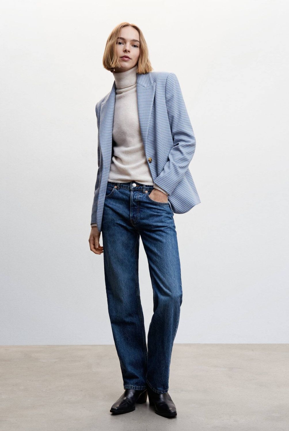 MANGO - Mango Blazer Traje Pata De Gallo Mujer