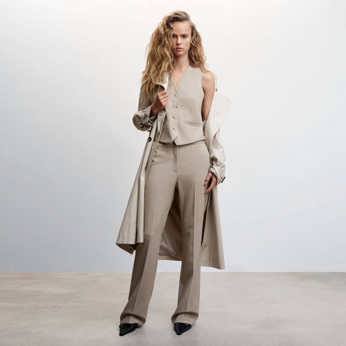 MANGO - Mango Pantalón Traje Regular Fit Mujer