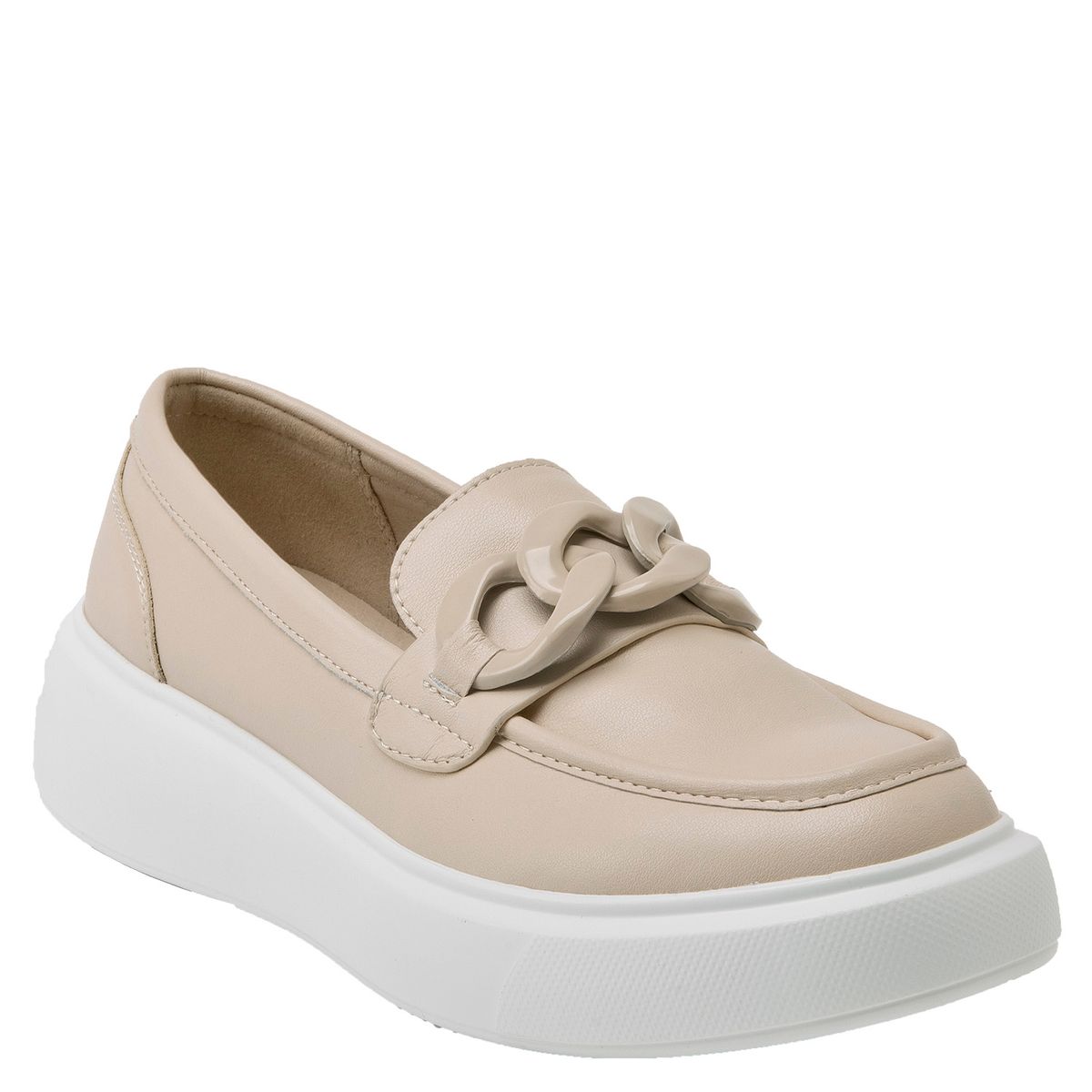 POLLINI - Zapato Casual Mujer Cuero Beige Pollini
