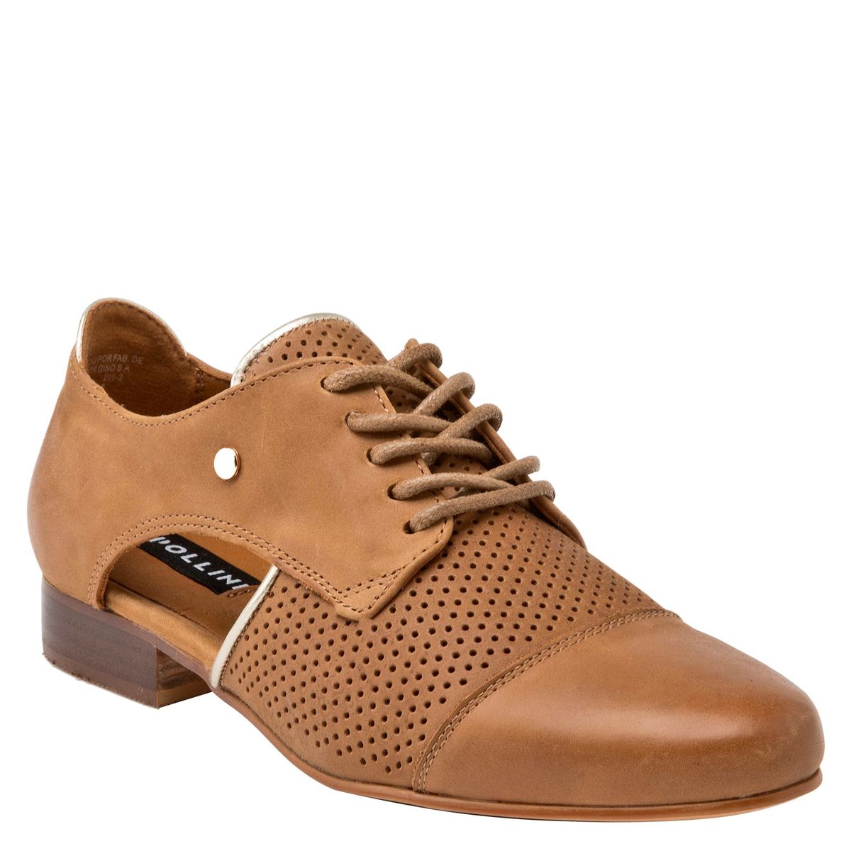 POLLINI - Zapato Casual Mujer Cuero Camel Pollini