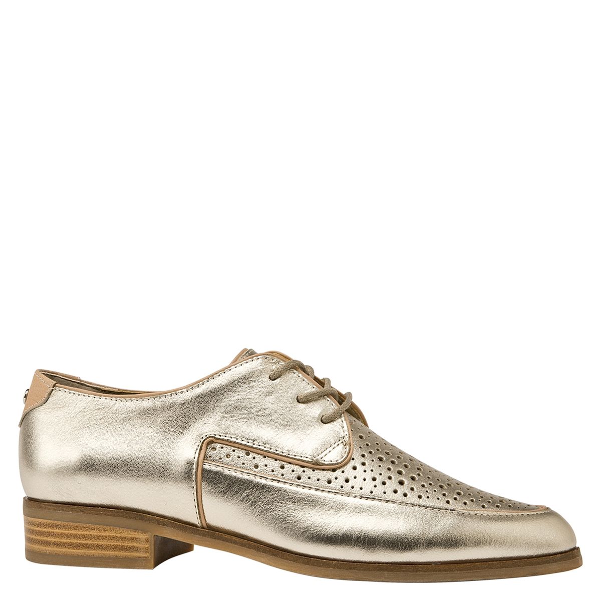 POLLINI - Zapato Casual Mujer Cuero Dorado Pollini