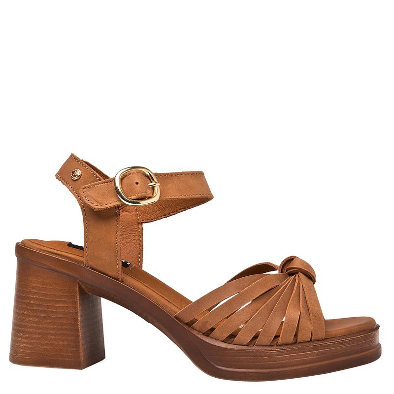 POLLINI - Sandalia Mujer Cuero Café Pollini