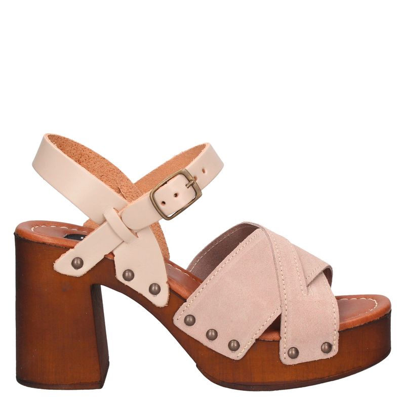 POLLINI - Sandalia Mujer Cuero Beige Pollini