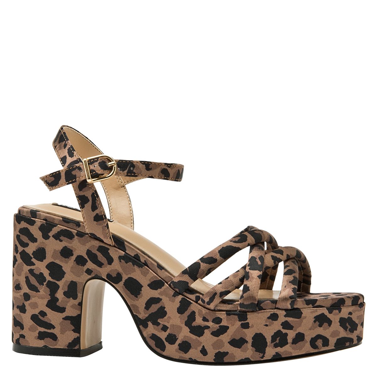 POLLINI - Sandalia Mujer Cuero Animal Print Pollini