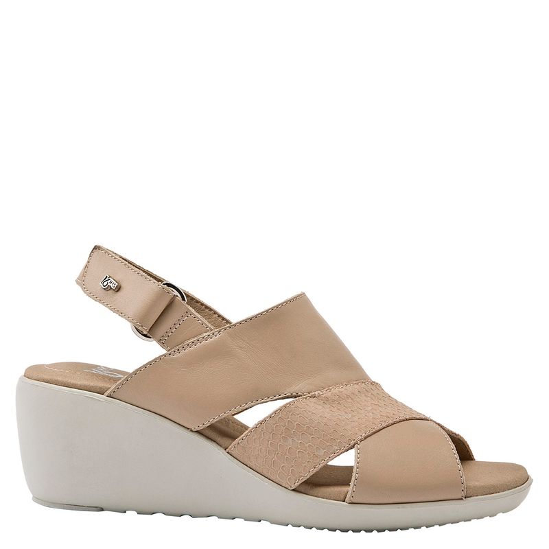 16 HRS - Sandalia Mujer Cuero Beige 16 Hrs