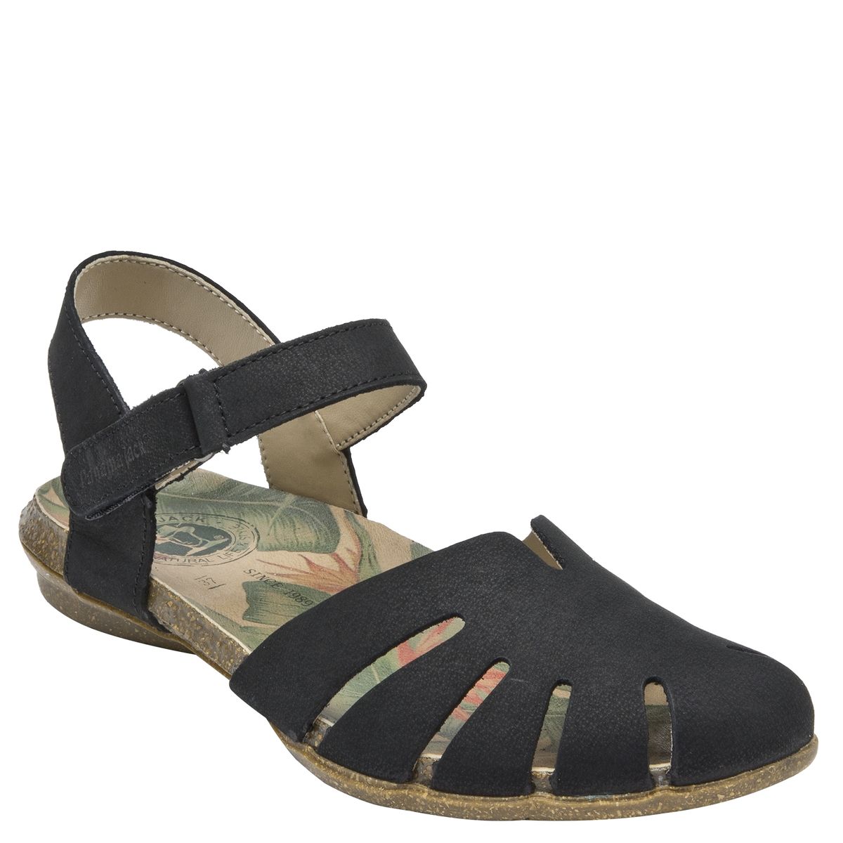 PANAMA JACK - Sandalia Plana Mujer Cuero Negro Panama Jack