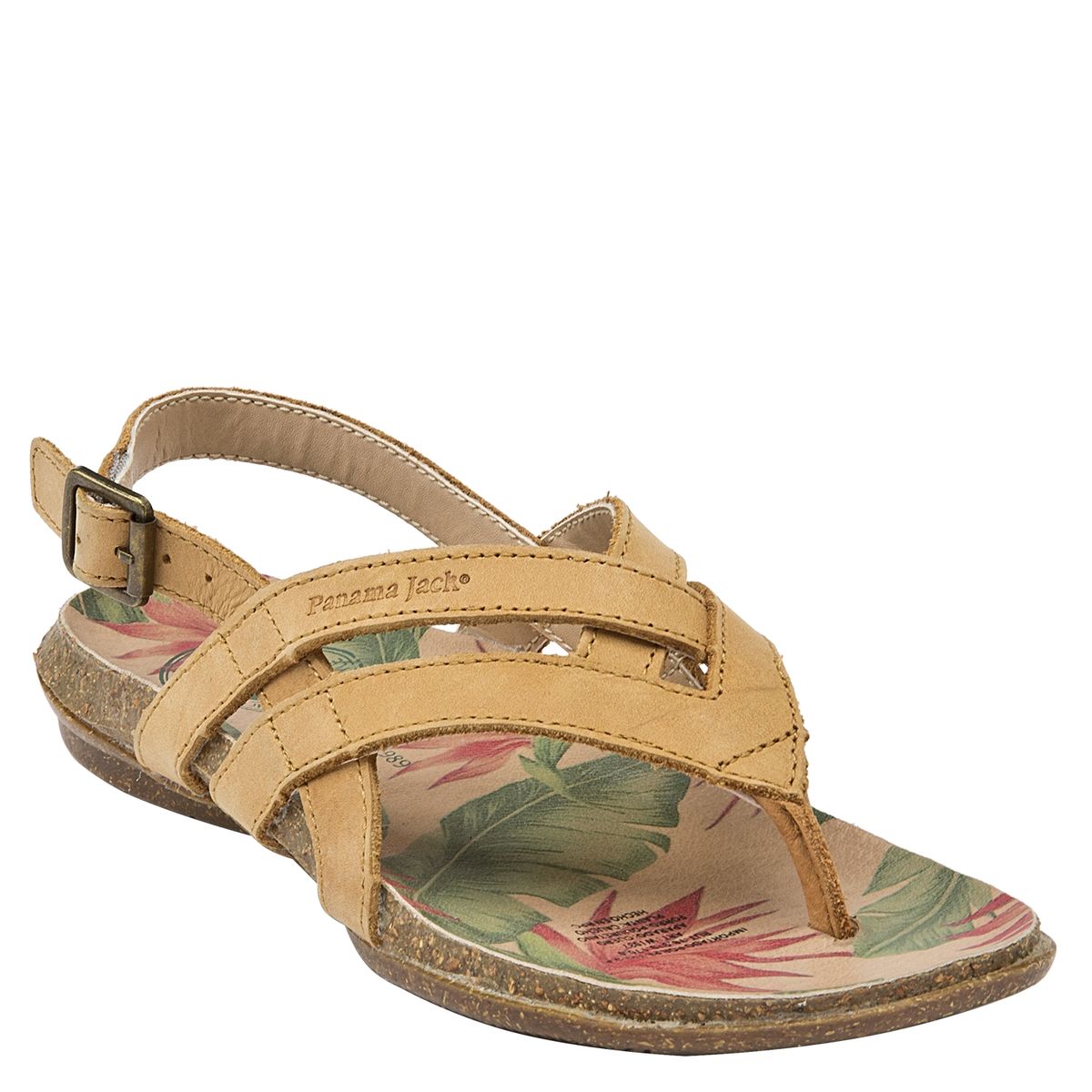 PANAMA JACK - Sandalia Plana Mujer Cuero Café Panama Jack