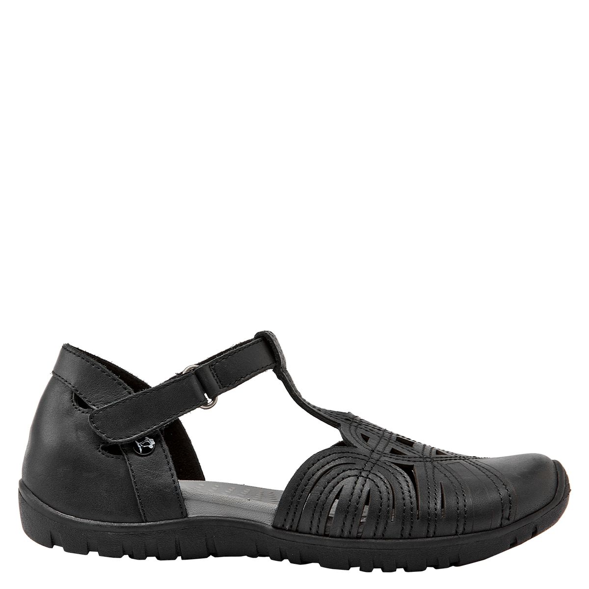 PANAMA JACK - Sandalia Plana Mujer Cuero Negro Panama Jack