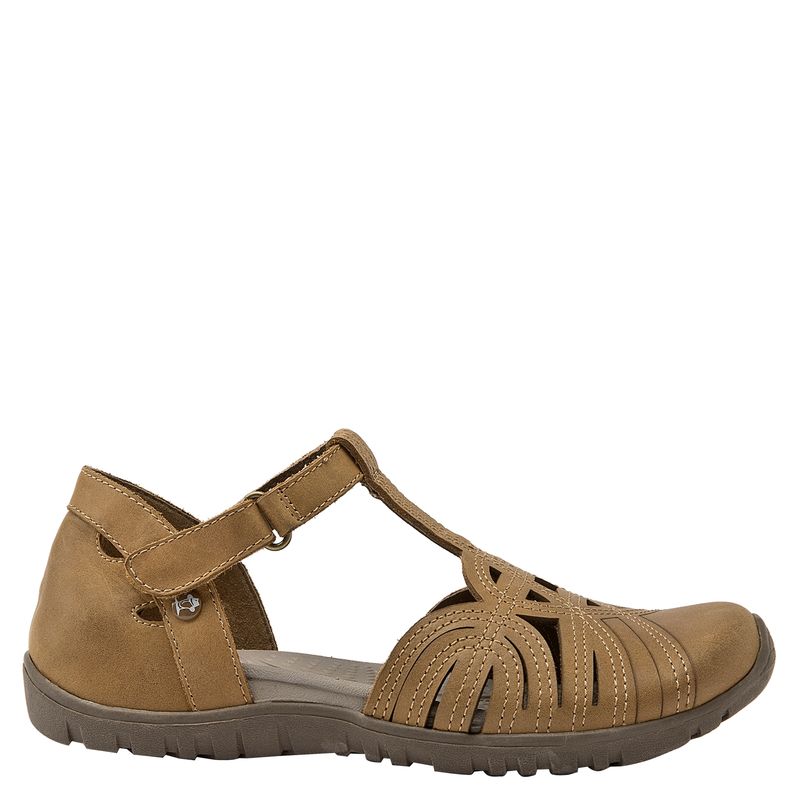 PANAMA JACK - Sandalia Plana Mujer Cuero Café Panama Jack