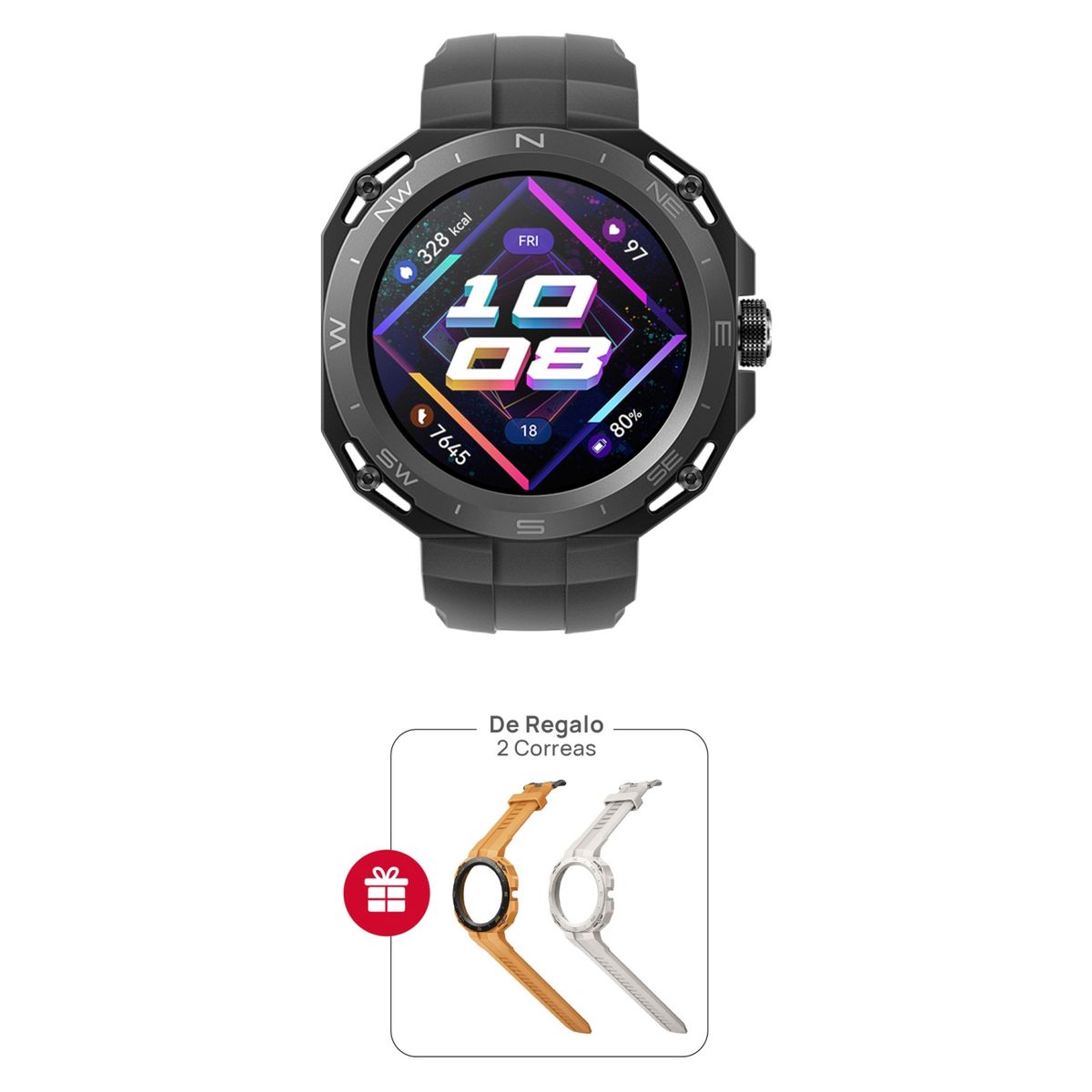 HUAWEI - Smartwatch Huawei Watch GT Cyber Negro. Incluye 3 Carcasas