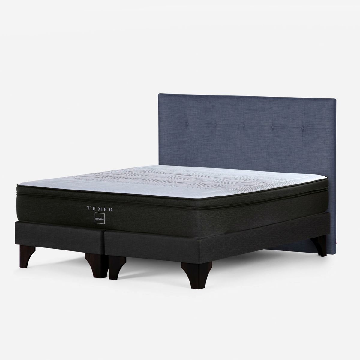 ROSEN - Cama Europea Tempo Rosen 2 Plazas 150X200 Cm Base Dividida + Respaldo Bennet Rosen