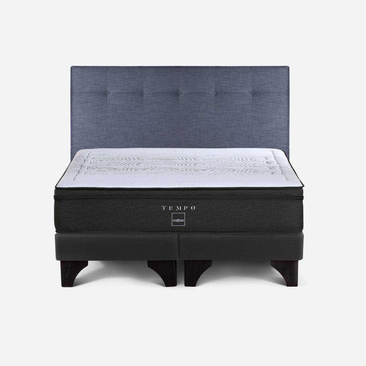 ROSEN - Cama Europea Tempo Rosen 2 Plazas 150X200 Cm Base Dividida + Respaldo Bennet Rosen