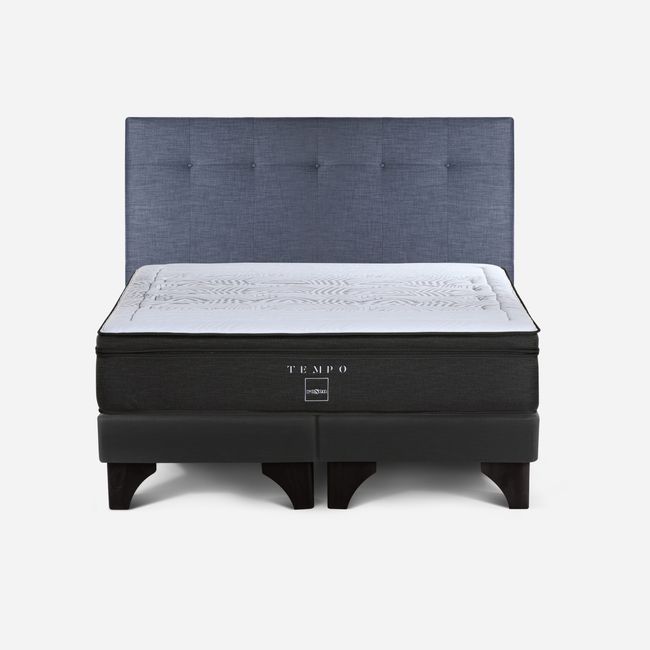 ROSEN - Cama Europea Tempo Rosen 2 Plazas 150X200 Cm Base Dividida + Respaldo Bennet Rosen