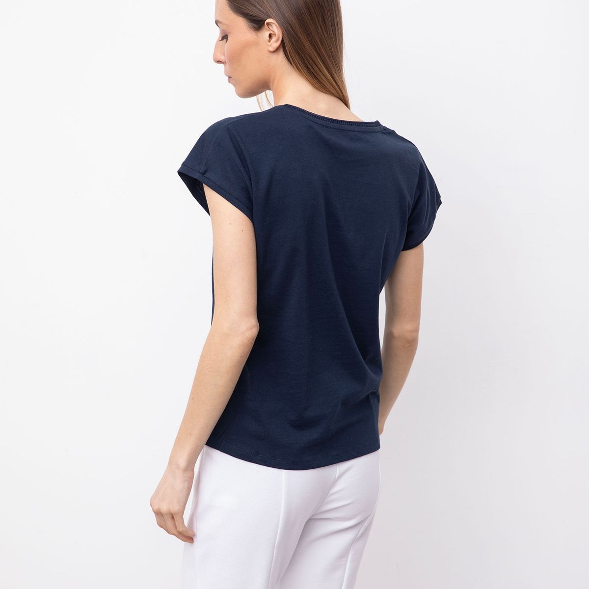 MAISON 123 - Polera Cuello Redondo Manga Corta Mujer 123