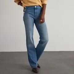 MAISON 123 - Jeans Flare Tiro Medio Algodón Mujer 123